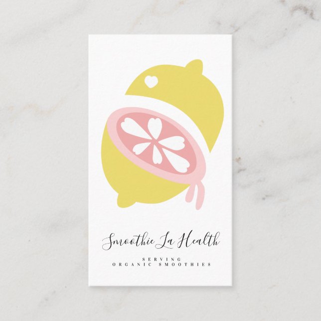 Lemon Half Smoothie Milk Shake Fruit Business Card (Front)