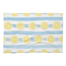 Lemon Halves on Ocean Blue Stripes