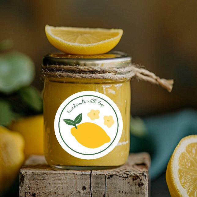Lemon Handmade Craft Favour Gift Treat CUSTOM  Classic Round Sticker (Lemon Handmade Craft Favor Gift Treat CUSTOM Classic Round Sticker
)