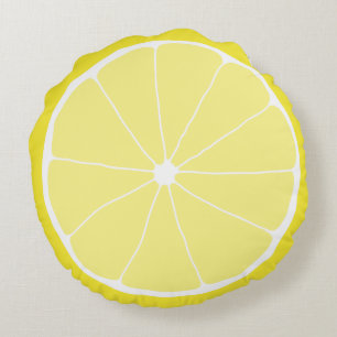 Lemon Home Decor, Meyer Lemon Pillow, Lemon Art Round Cushion