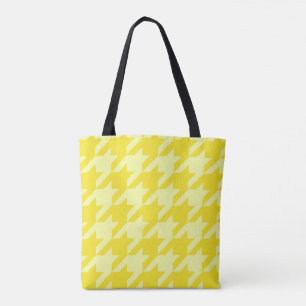 Lemon Houndstooth Tote Bag