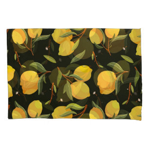 Lemon Illustration: Handpainted Seamless Pattern. Pillowcase