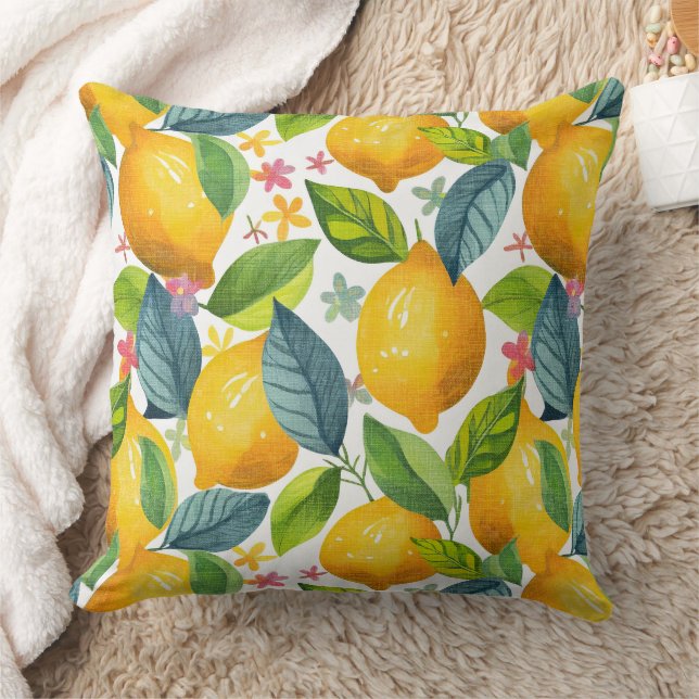 lemon in yellow pattern cushion (Blanket)