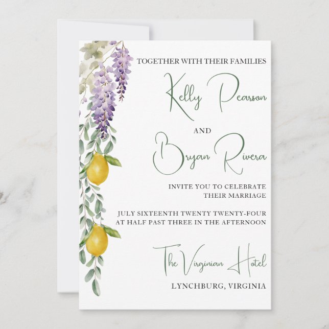 Lemon Inspired Invitation (Front)