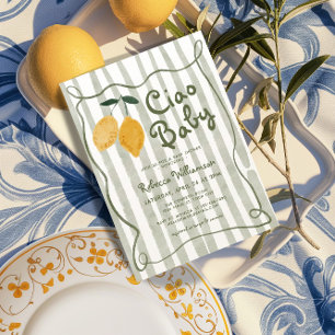 Lemon Italian Amalfi Gender Neutral Baby Shower In Invitation