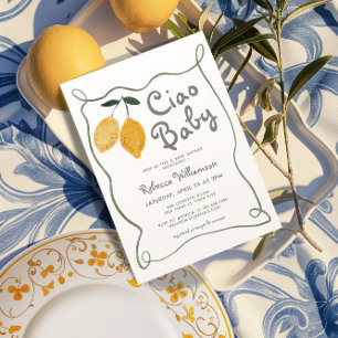 Lemon Italian Amalfi Gender Neutral Baby Shower Invitation