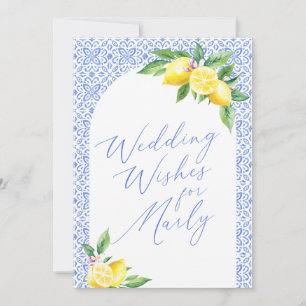 Lemon Italian Blue Tile Positano Wedding Wishes