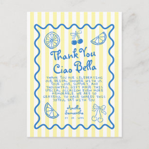 Lemon italian Whimsical Doodle bridal shower Postcard