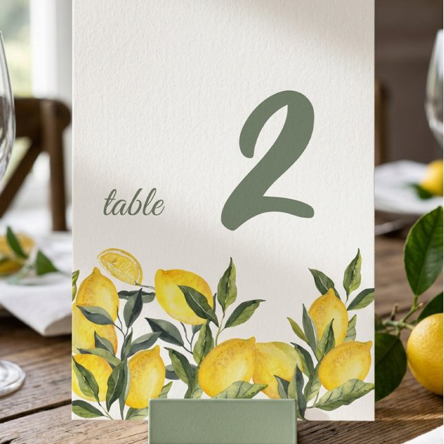 Lemon Italy Personalised Table Number Sign (Creator Uploaded)