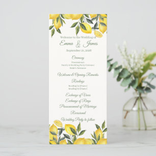 Lemon Italy Personalised Wedding Program Template