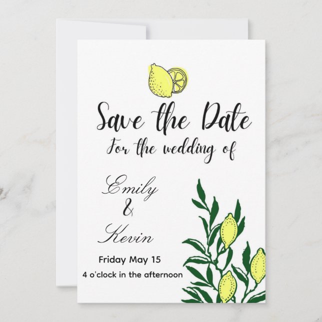 Lemon Italy wedding  Invitation (Front)