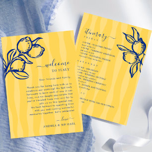 Lemon Italy Wedding Welcome Letter Itinerary Card