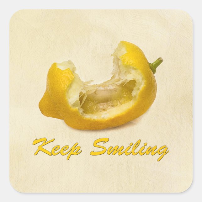 Lemon - Keep Smiling Square Sticker (Front)
