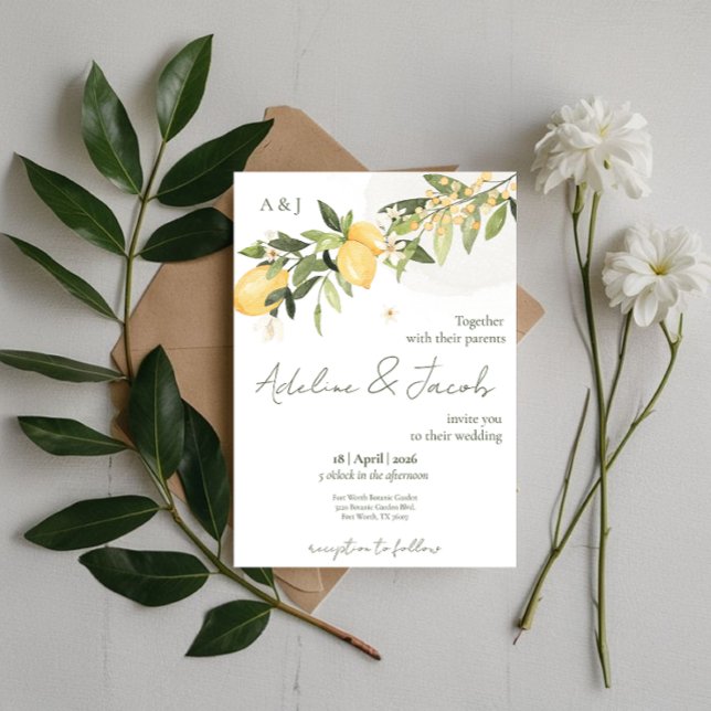 Lemon Kissed Wedding Invitation (Creator Uploaded)