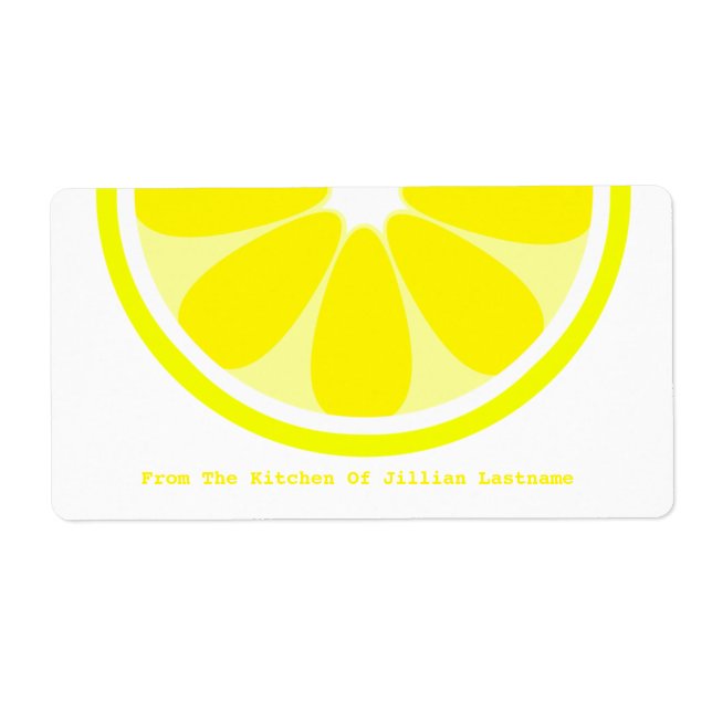 Lemon Kitchen Label From The Kitchen Of (Front)