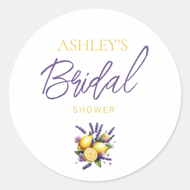 Lemon Lavender Favour Sticker (Front)
