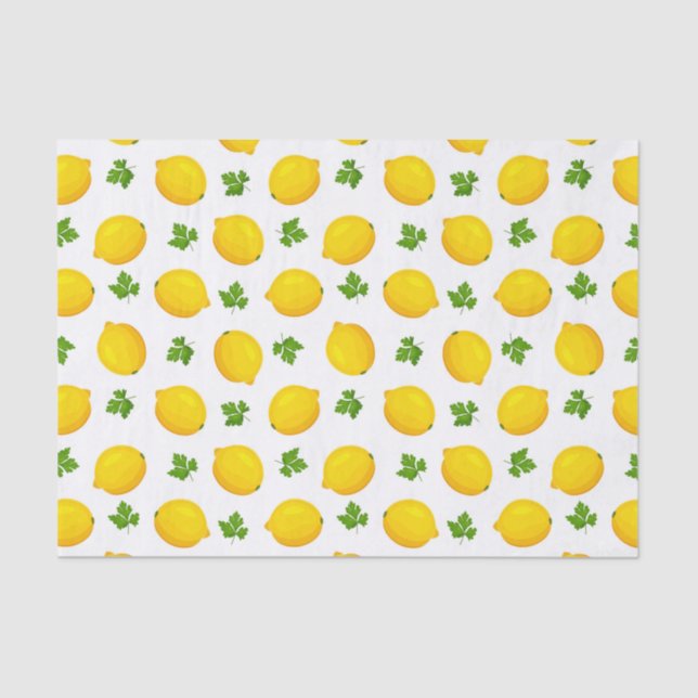 Lemon Leaf Fruit Pattern Decoupage Tissue Paper (Front)