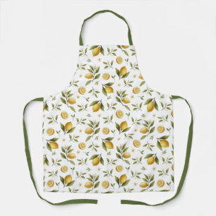 Lemon leaves- flowers apron