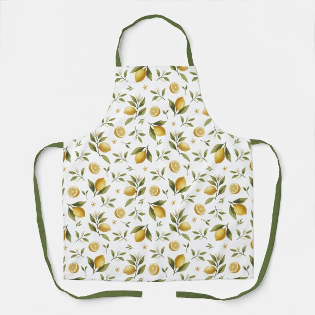 Lemon Leaves Flowers Apron (Front)