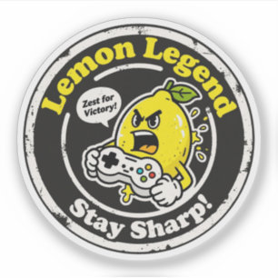 "Lemon Legend" Gaming Food Pun Vintage Graphic 