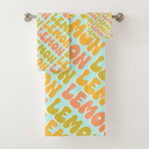 Lemon Lemon Lemon Retro Bath Towel Set