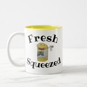 Lemon Lemonade Fresh Squeezed Fruit Cartoon Two-Tone Coffee Mug