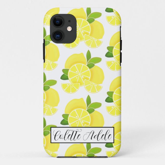 Lemon lemons lemon slices tropical yellow fruit  Case-Mate iPhone case (Back)