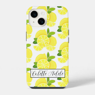 Lemon lemons lemon slices tropical yellow fruit  iPhone 14 case