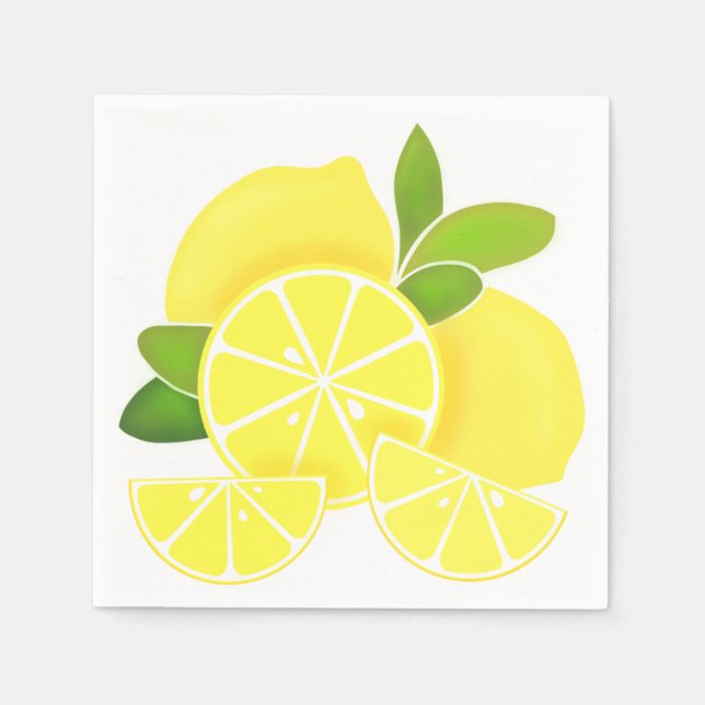 Lemon lemons lemon slices tropical yellow fruit  napkin (Front)