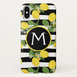 Lemon Lemons Yellow Black Stripes Case-Mate iPhone Case