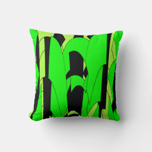 Lemon Lime Abstract Art Cushion