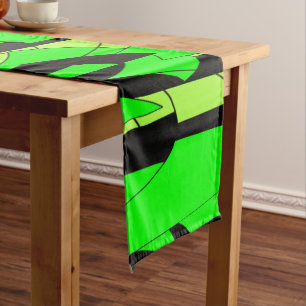 Lemon Lime Abstract Art Short Table Runner
