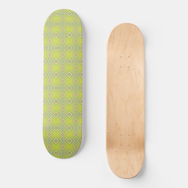 Lemon Lime Alternative Diamond Pattern Skateboard (Front)