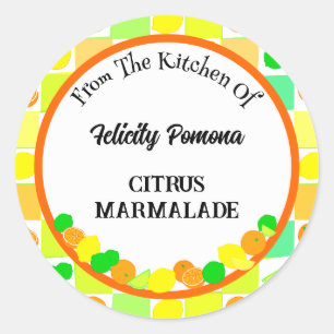 Lemon, Lime and Oranges Citrus Fruit Editable Classic Round Sticker