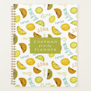 Lemon & Lime Citrus Fruit Pattern Planner