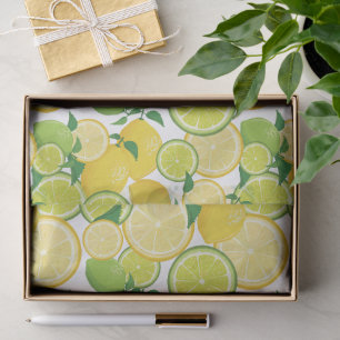  Lemon & Lime Citrus Fruit Pattern Tissue Paper