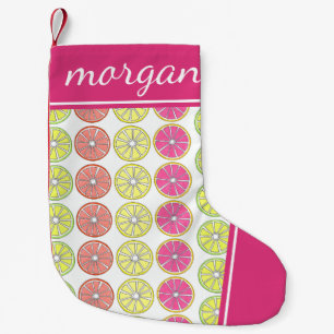 Lemon Lime Grapefruit Orange Citrus Fruit Slices Small Christmas Stocking