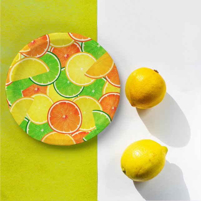 Lemon Lime Orange Paper Plate (Creator Uploaded)