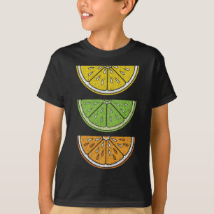 Lemon Lime Orange Slice Vintage Vegan Fruit Citrus T-Shirt