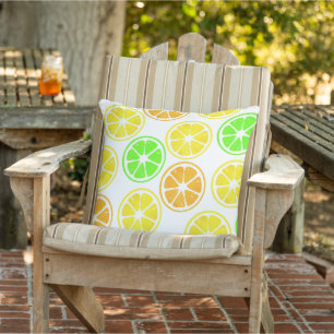 Lemon Lime Orange Slices Pattern   Cushion