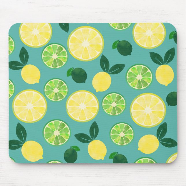 Lemon Lime Pattern Mouse Pad (Front)