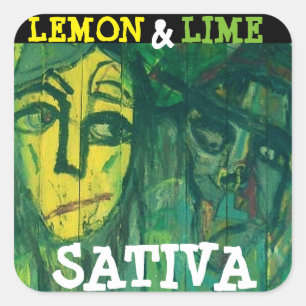LEMON & LIME SATIVA SQUARE STICKER