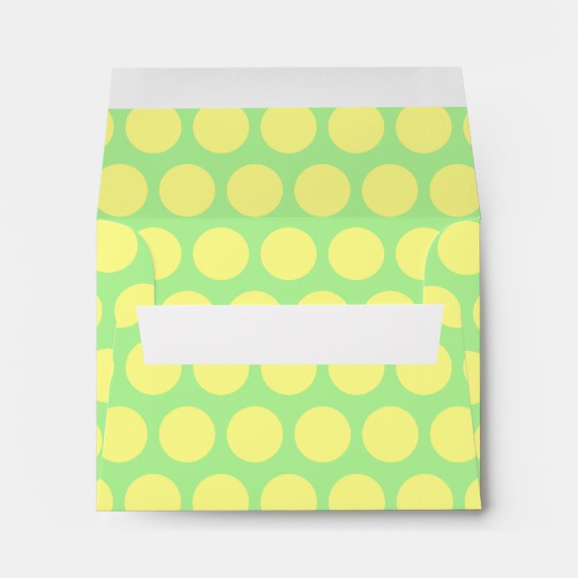 Lemon Lime Sherbet Polka Dot Envelopes (Back (Bottom))