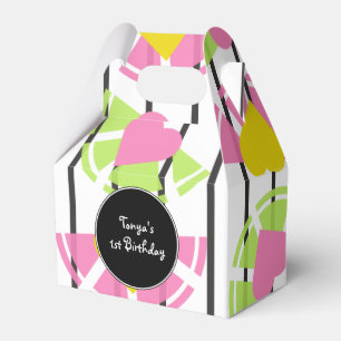 Lemon Lime Slices Hearts Stripes Fruity Pattern Favour Box