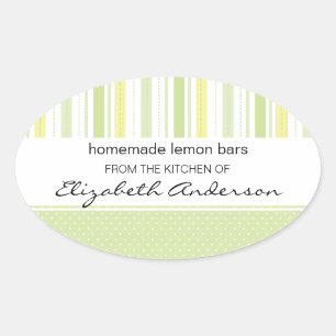 Lemon Lime Stripes Kitchen Label Baking Sticker