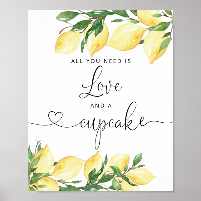 Lemon Love and Cupcake Bridal Shower Sign (Front)