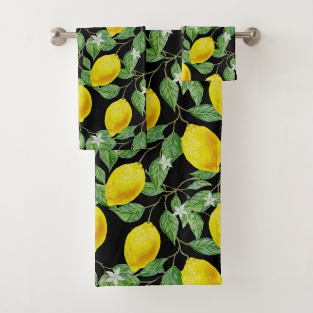 Lemon Lush Bath Towel Set (Insitu)