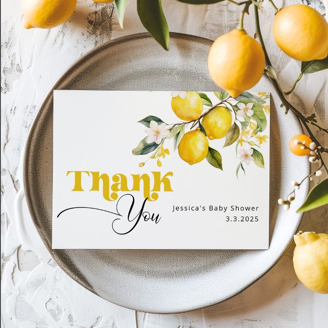 Lemon main squeeze baby shower thank you card (Creator Uploaded)