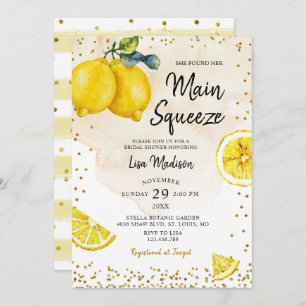 Lemon main squeeze Bridal shower invitation