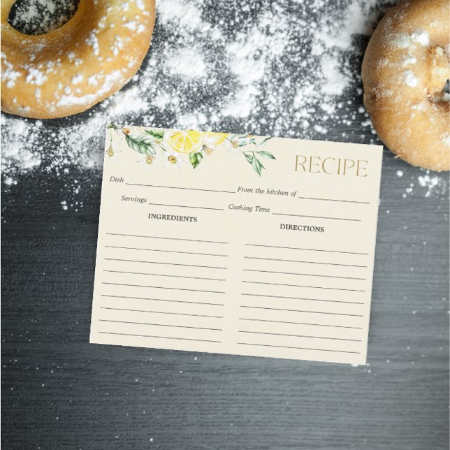 Lemon Main Squeeze Bridal Shower Recipe Card (Creator Uploaded)